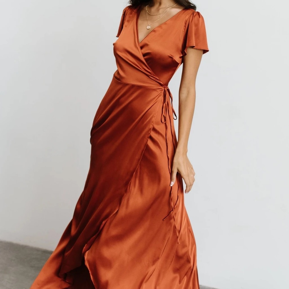 Krystal Satin Wrap Gown